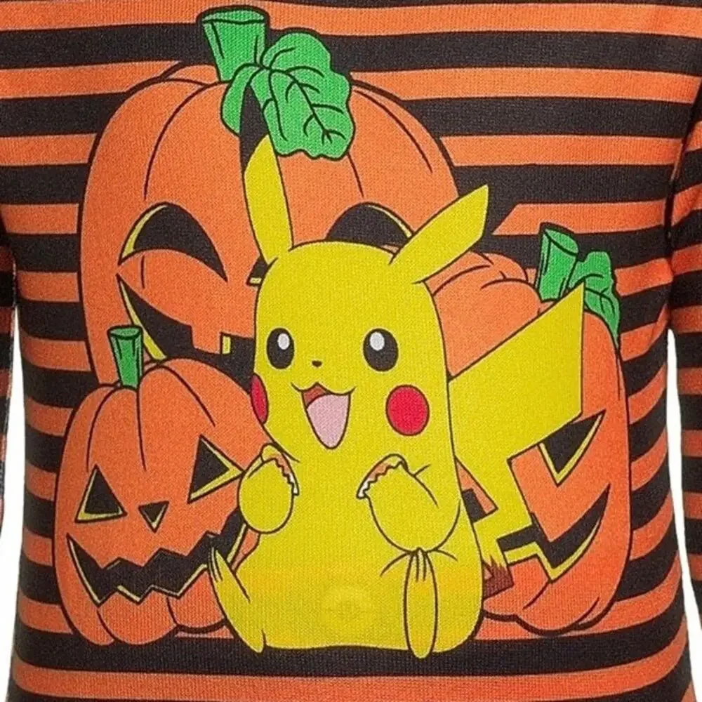 Pokémon Halloween Striped Pumpkin 2 Piece Matching Pajama Set - CHILD SIZE 10